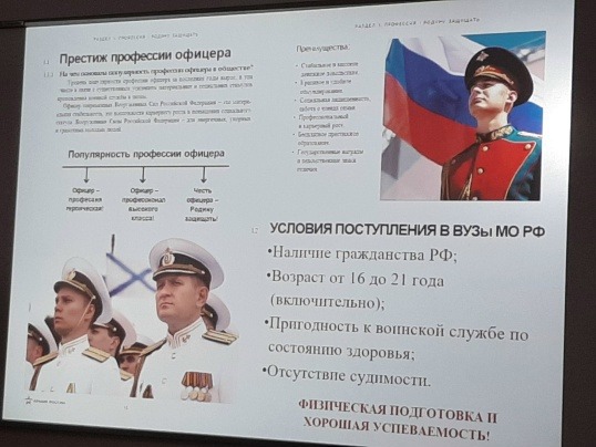 Сегодня состоялась встреча старшеклассников с помощником начальника сборного пункта Военного комиссариата Удмуртской Республики - Низамовым Д.А. по вопросу поступления в ВВУЗы Минобороны РФ.